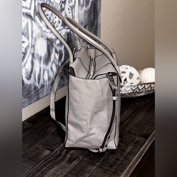 Michael Kors Mercer Satchel Tote Luggage Taupe Brown Large purse Bag Zipper - Picture 9 of 15